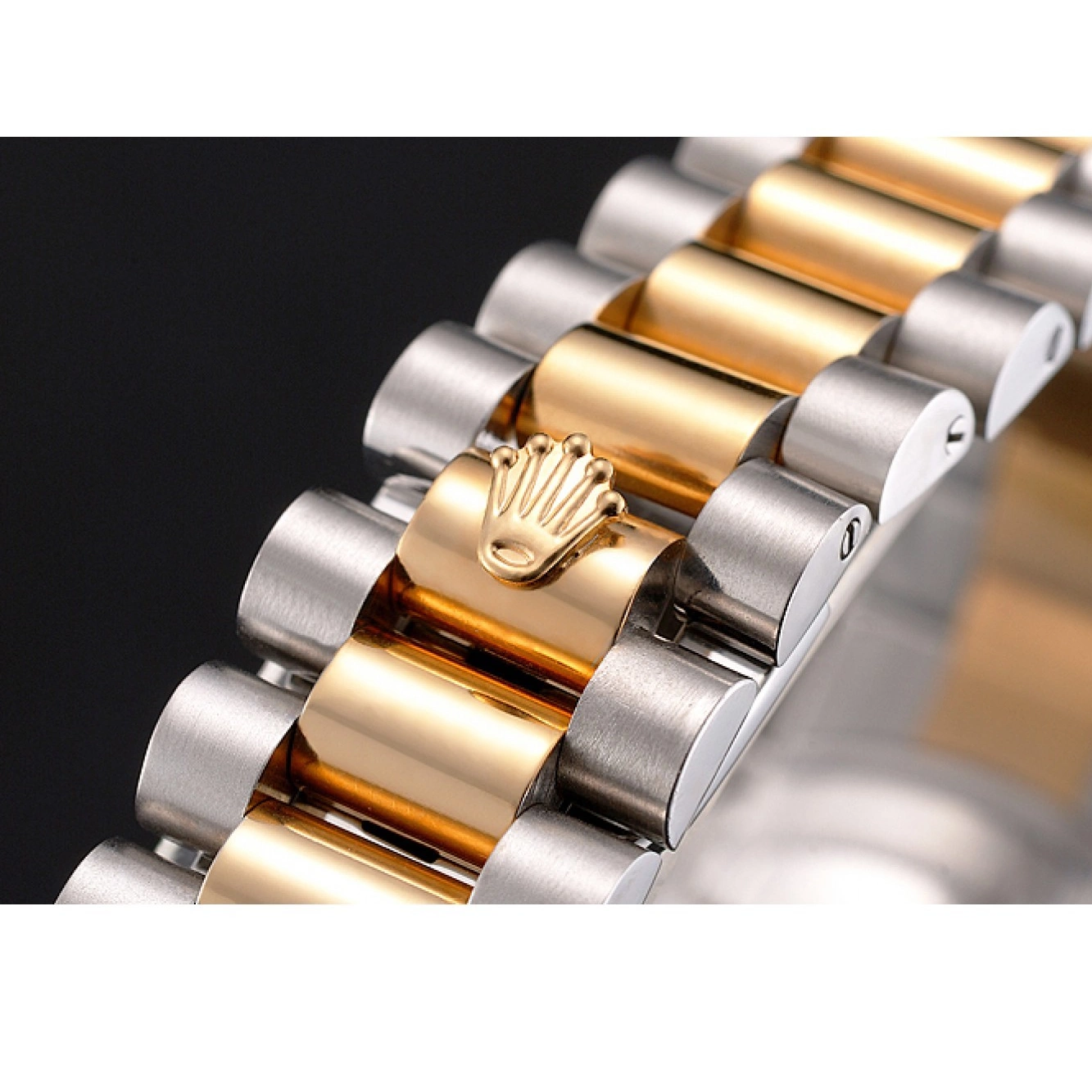 Aaa replica watch Hour Steel Tone Diamond Swiss Rolex Case White Bracelet Two Marks Bezel Datejust Stainless Dial Gold 0803